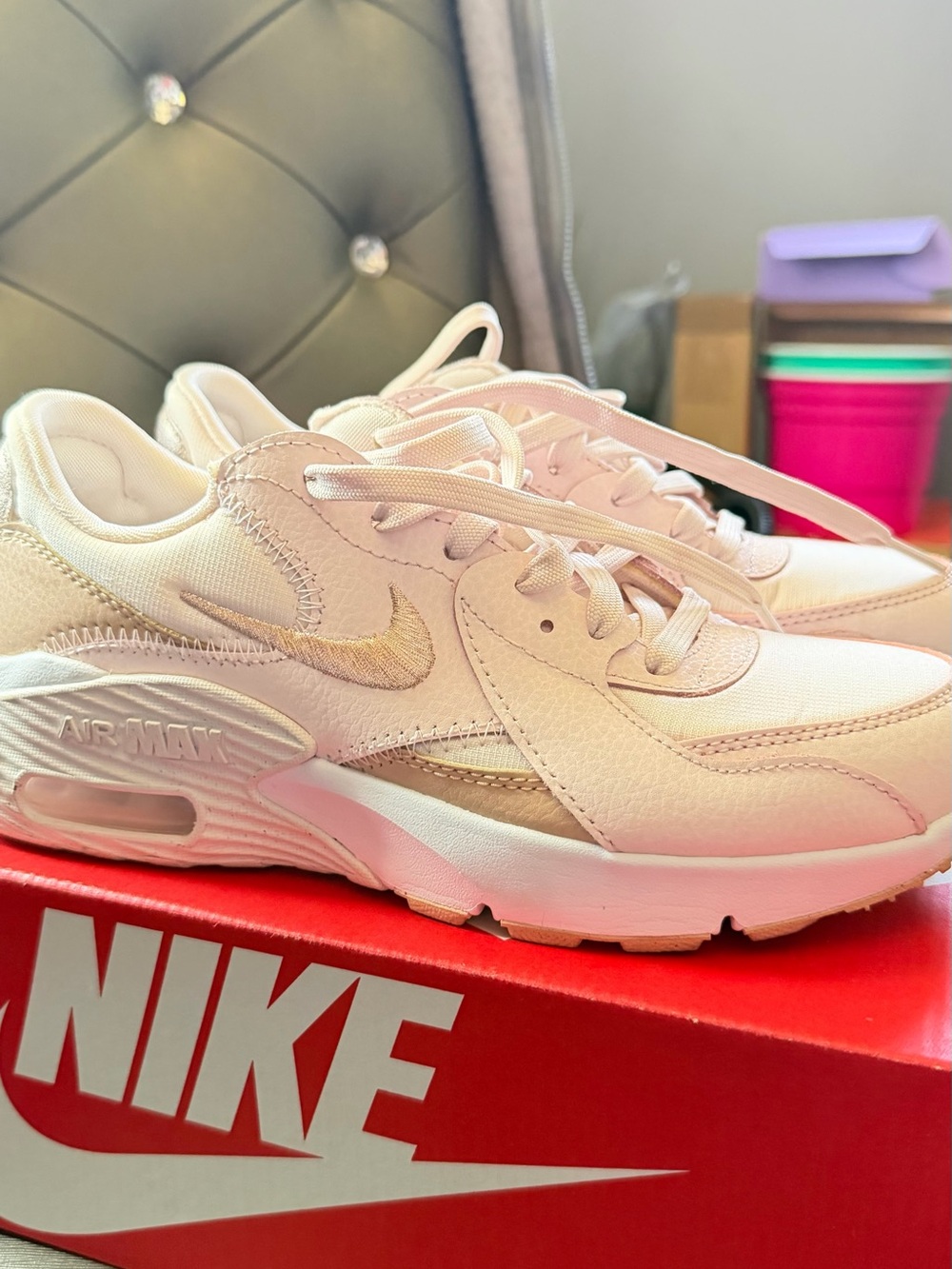Nike Women's Air Max Sneakers in Light Pink and White